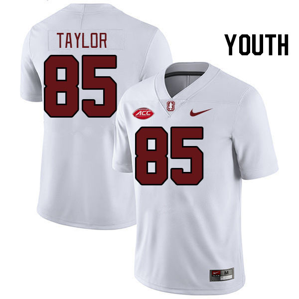 Youth #85 Shield Taylor Stanford Cardinal 2024 ACC Conference College Football Jerseys Stitched-Whit